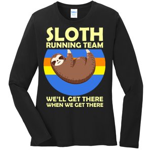 Sloth Running Team Ladies Long Sleeve Shirt