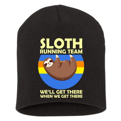 Sloth Running Team Short Acrylic Beanie