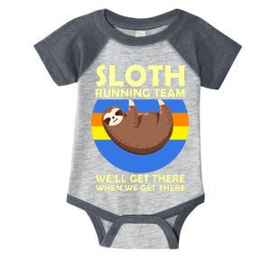 Sloth Running Team Infant Baby Jersey Bodysuit