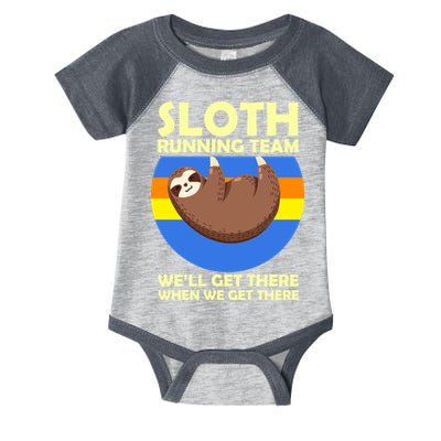 Sloth Running Team Infant Baby Jersey Bodysuit