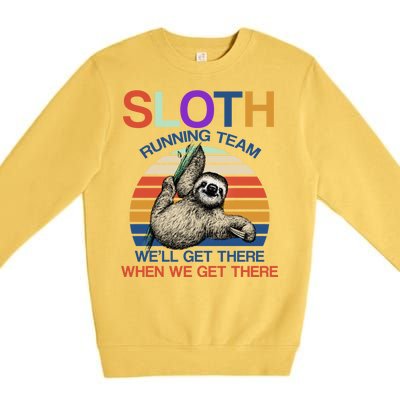 Sloth Running Team Funny Design Premium Crewneck Sweatshirt