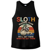 Sloth Running Team Funny Design Ladies PosiCharge Tri-Blend Wicking Tank