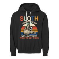 Sloth Running Team Funny Design Garment-Dyed Fleece Hoodie