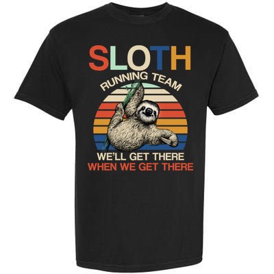 Sloth Running Team Funny Design Garment-Dyed Heavyweight T-Shirt