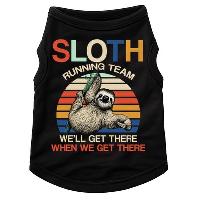 Sloth Running Team Funny Design Doggie Tank