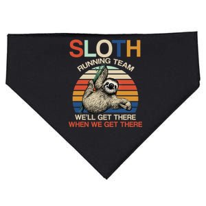 Sloth Running Team Funny Design USA-Made Doggie Bandana