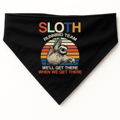 Sloth Running Team Funny Design USA-Made Doggie Bandana