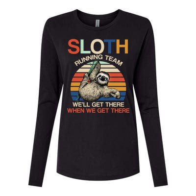 Sloth Running Team Funny Design Womens Cotton Relaxed Long Sleeve T-Shirt