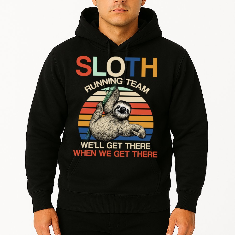 Sloth Running Team Funny Design Hoodie