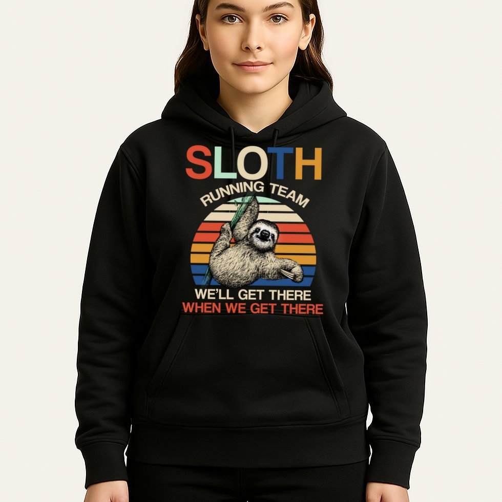 Sloth Running Team Funny Design Hoodie