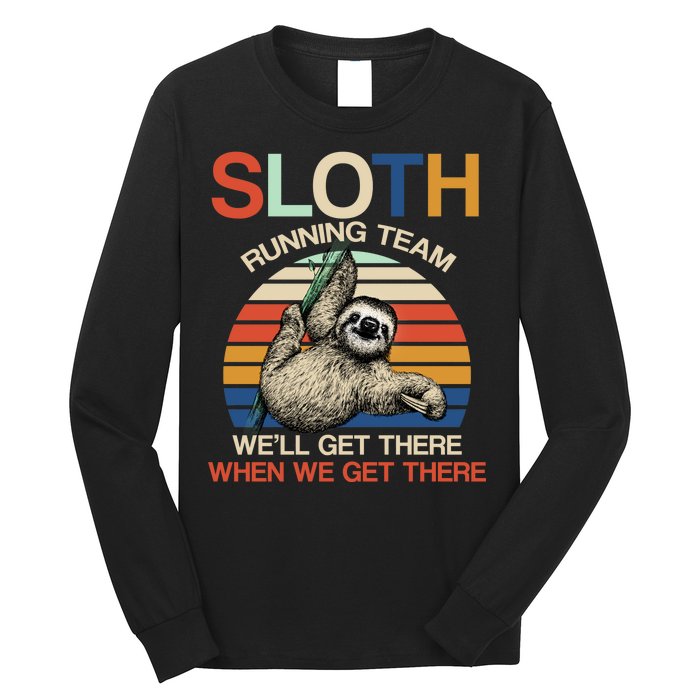 Sloth Running Team Funny Design Long Sleeve Shirt