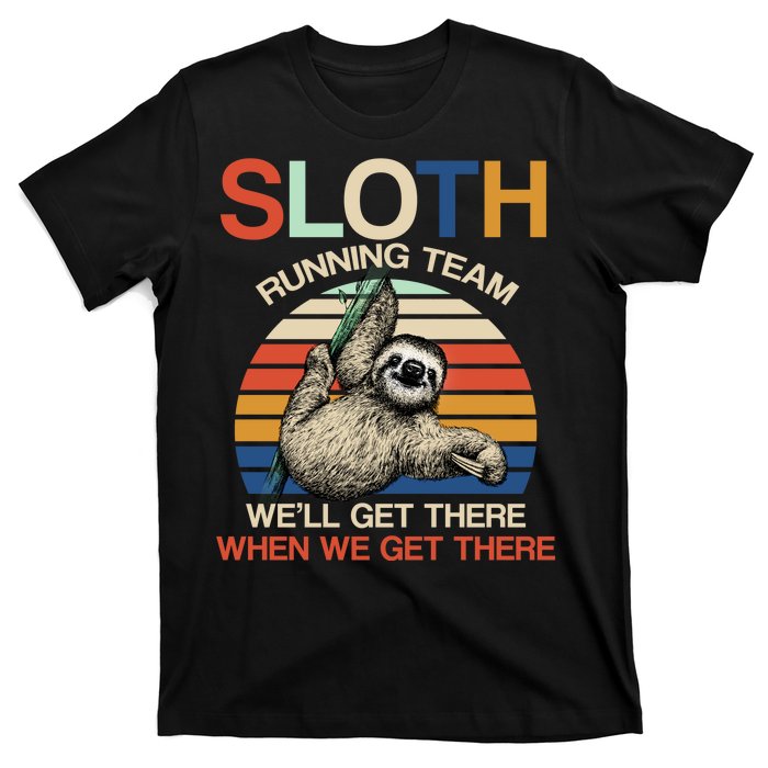 Sloth Running Team Funny Design T-Shirt