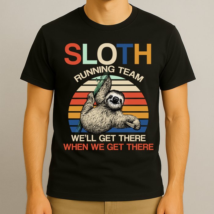 Sloth Running Team Funny Design T-Shirt