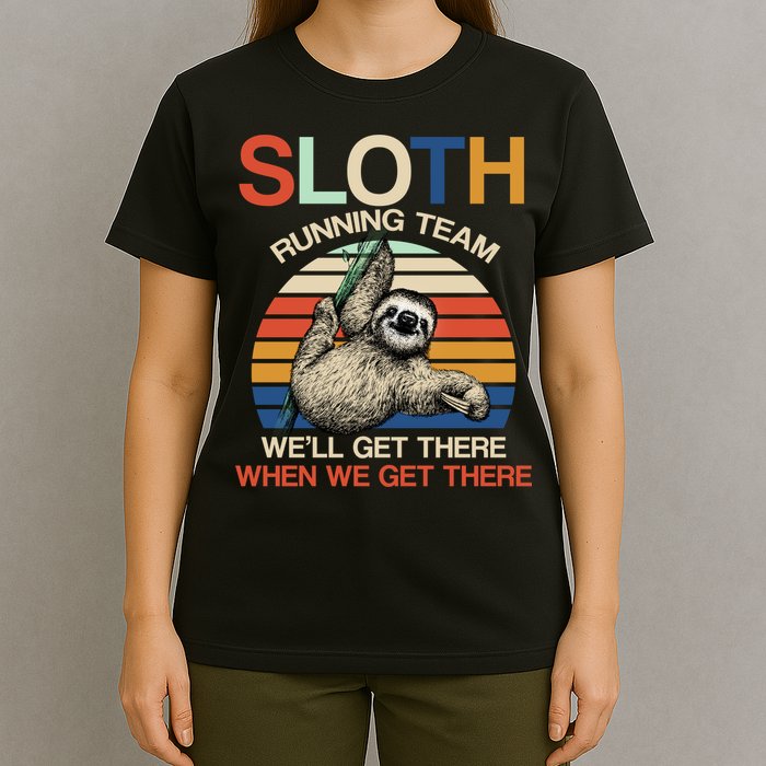 Sloth Running Team Funny Design T-Shirt