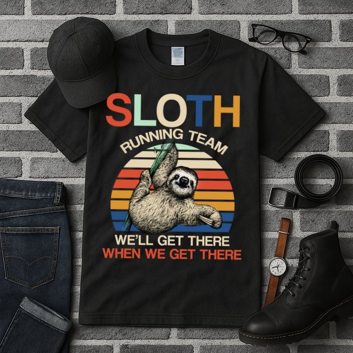Sloth Running Team Funny Design Tall T-Shirt