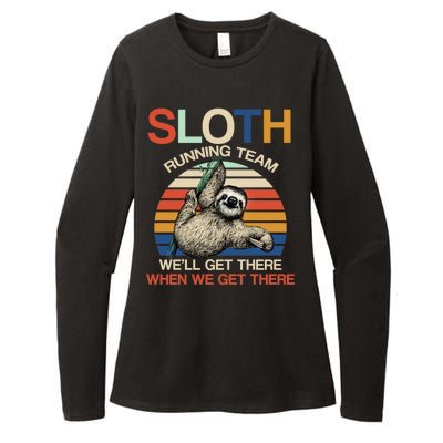 Sloth Running Team Funny Design Womens CVC Long Sleeve Shirt