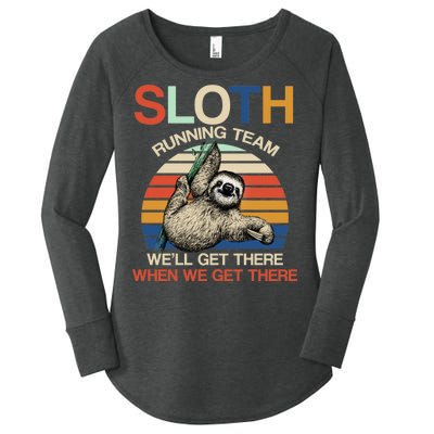 Sloth Running Team Funny Design Women's Perfect Tri Tunic Long Sleeve Shirt