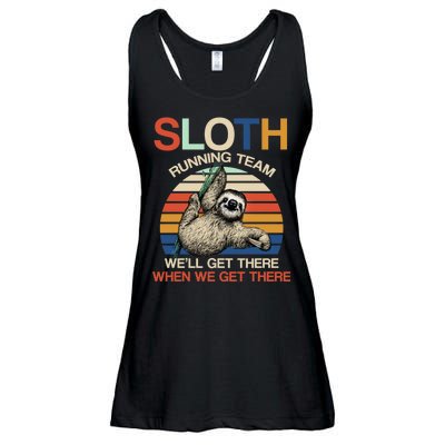 Sloth Running Team Funny Design Ladies Essential Flowy Tank