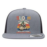 Sloth Running Team Funny Design Flat Bill Trucker Hat