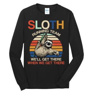 Sloth Running Team Funny Design Tall Long Sleeve T-Shirt