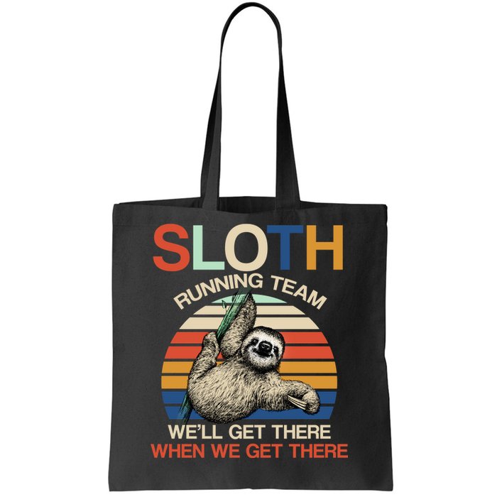 Sloth Running Team Funny Design Tote Bag