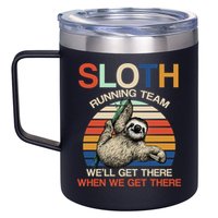 Sloth Running Team Funny Design 12oz Stainless Steel Coffee Mug