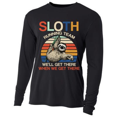 Sloth Running Team Funny Design Cooling Performance Long Sleeve Crew