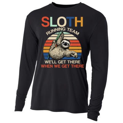 Sloth Running Team Funny Design Cooling Performance Long Sleeve Crew