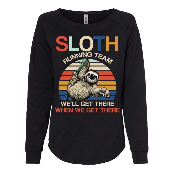 Sloth Running Team Funny Design Womens California Wash Sweatshirt