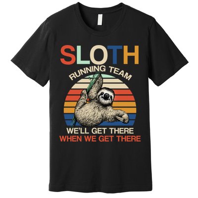 Sloth Running Team Funny Design Premium T-Shirt