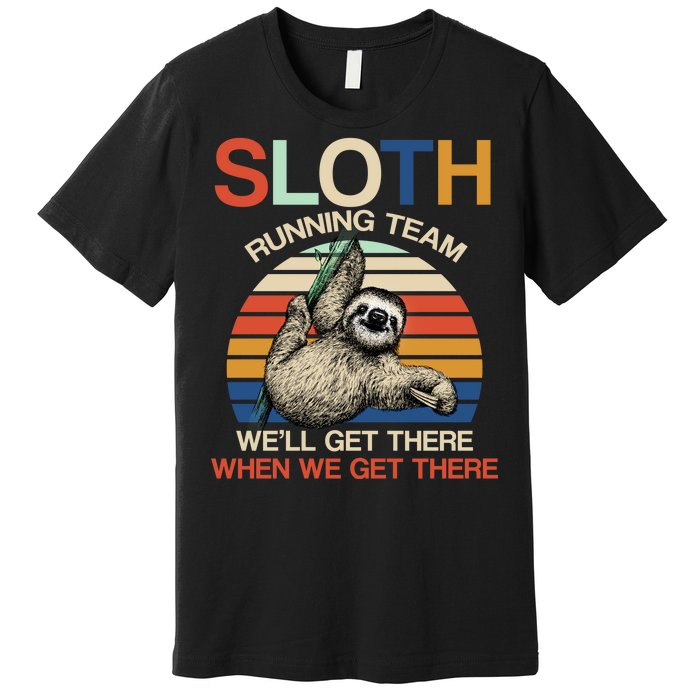 Sloth Running Team Funny Design Premium T-Shirt