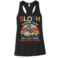 Sloth Running Team Funny Design Women's Racerback Tank