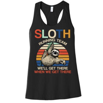 Sloth Running Team Funny Design Women's Racerback Tank