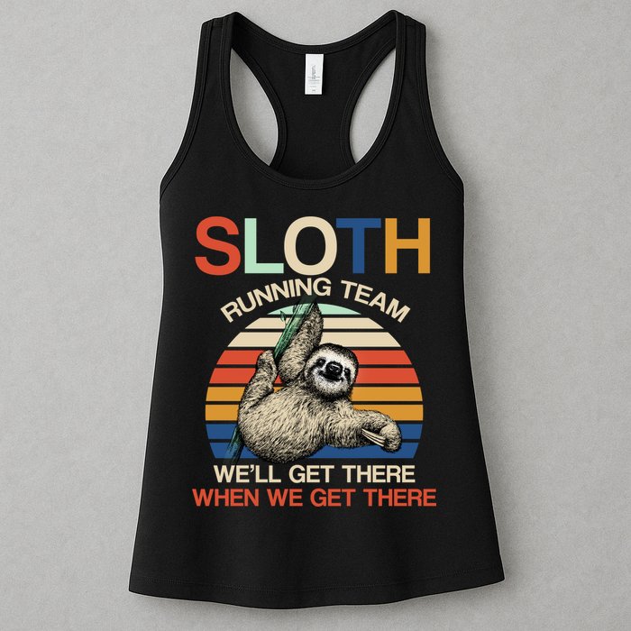 Sloth Running Team Funny Design Womens Tank Top