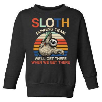 Sloth Running Team Funny Design Toddler Sweatshirt