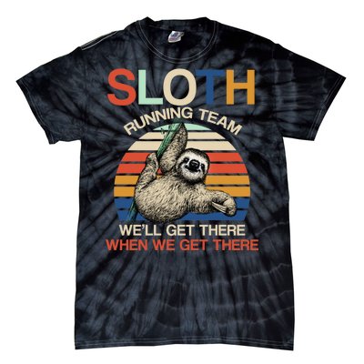 Sloth Running Team Funny Design Tie-Dye T-Shirt