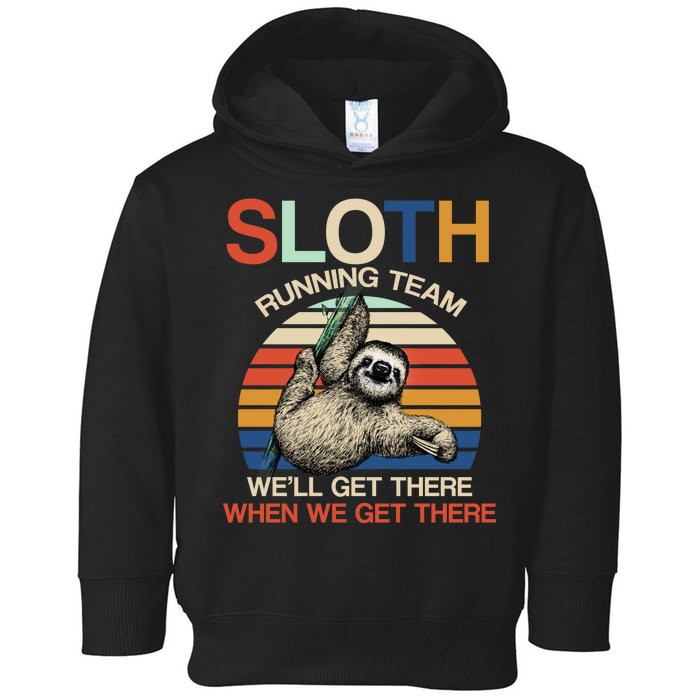 Sloth Running Team Funny Design Toddler Hoodie