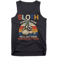 Sloth Running Team Funny Design Tank Top