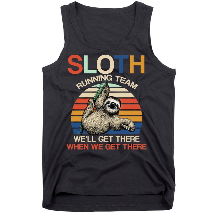 Sloth Running Team Funny Design Tank Top