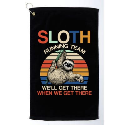 Sloth Running Team Funny Design Platinum Collection Golf Towel