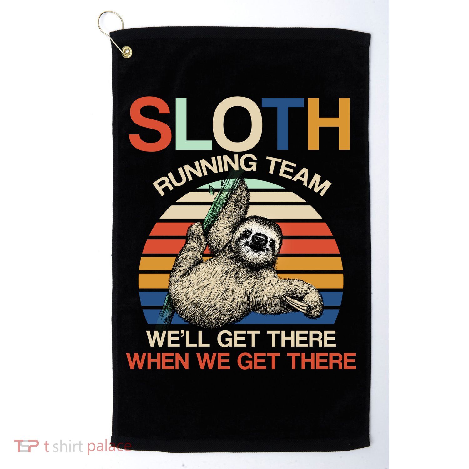 Sloth Running Team Funny Design Golf Towel