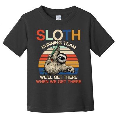 Sloth Running Team Funny Design Toddler T-Shirt