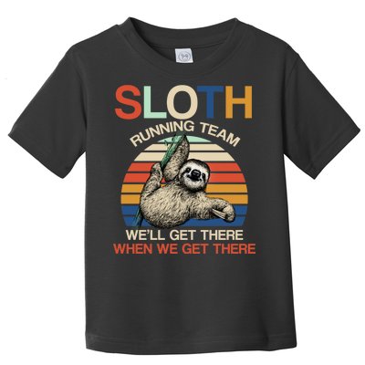 Sloth Running Team Funny Design Toddler T-Shirt