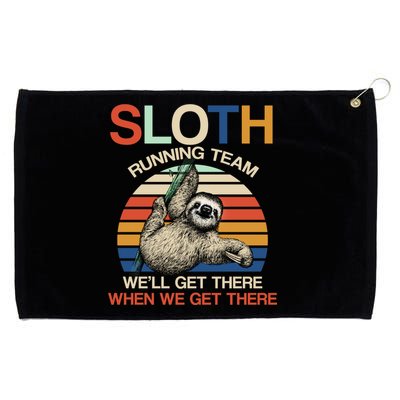 Sloth Running Team Funny Design Grommeted Golf Towel