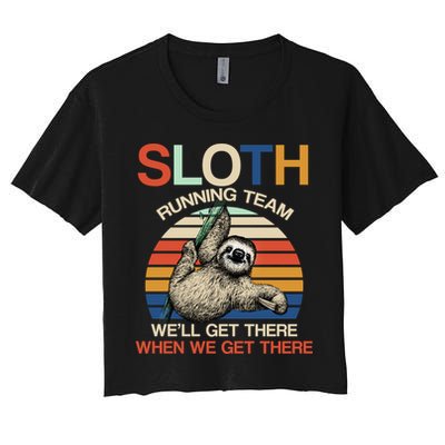 Sloth Running Team Funny Design Crop Top