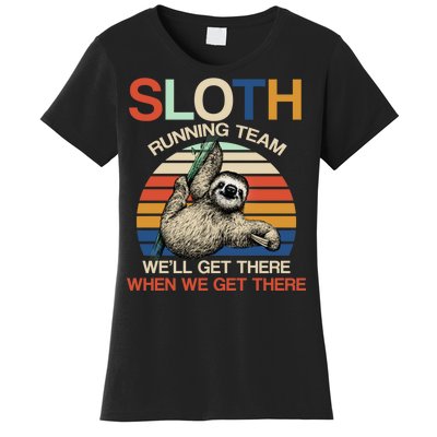 Sloth Running Team Funny Design Women's T-Shirt