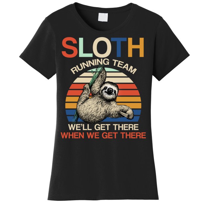 Sloth Running Team Funny Design Women's T-Shirt