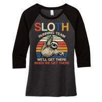 Sloth Running Team Funny Design Women's Tri-Blend 3/4-Sleeve Raglan Shirt