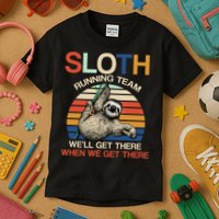 Sloth Running Team Funny Design Kids T-Shirt