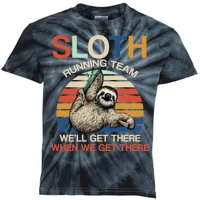 Sloth Running Team Funny Design Kids Tie-Dye T-Shirt